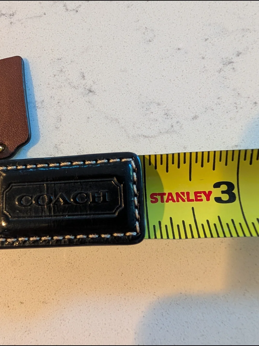 Coach Black & Brown Leather Hang Tag Duo Set 1.5” and 2